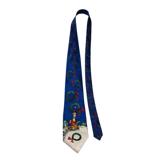 Dr Seuss How The Grinch Stole Christmas Whos Vintage Necktie 100% Silk Cartoon - Picture 2 of 8